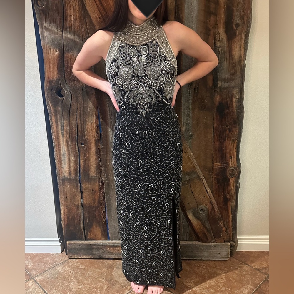 Chic Black and Silver Women's Prom Dress